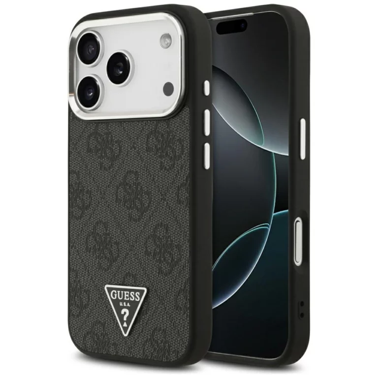Etui Guess 4G Triangle Logo MagSafe na iPhone 17 Pro - czarne