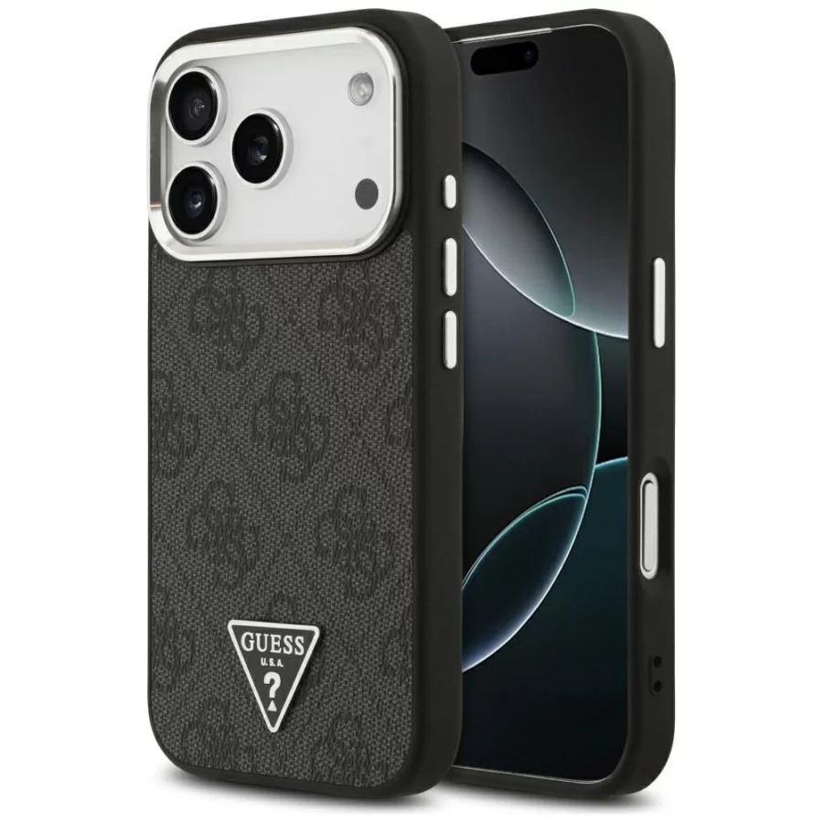 Etui Guess 4G Triangle Logo MagSafe na iPhone 17 Pro - czarne