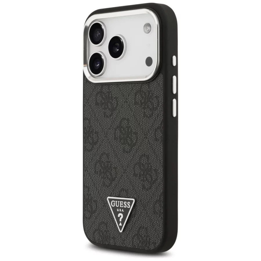 Etui Guess 4G Triangle Logo MagSafe na iPhone 17 Pro - czarne