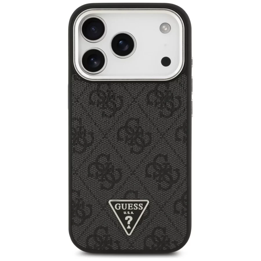 Etui Guess 4G Triangle Logo MagSafe na iPhone 17 Pro - czarne