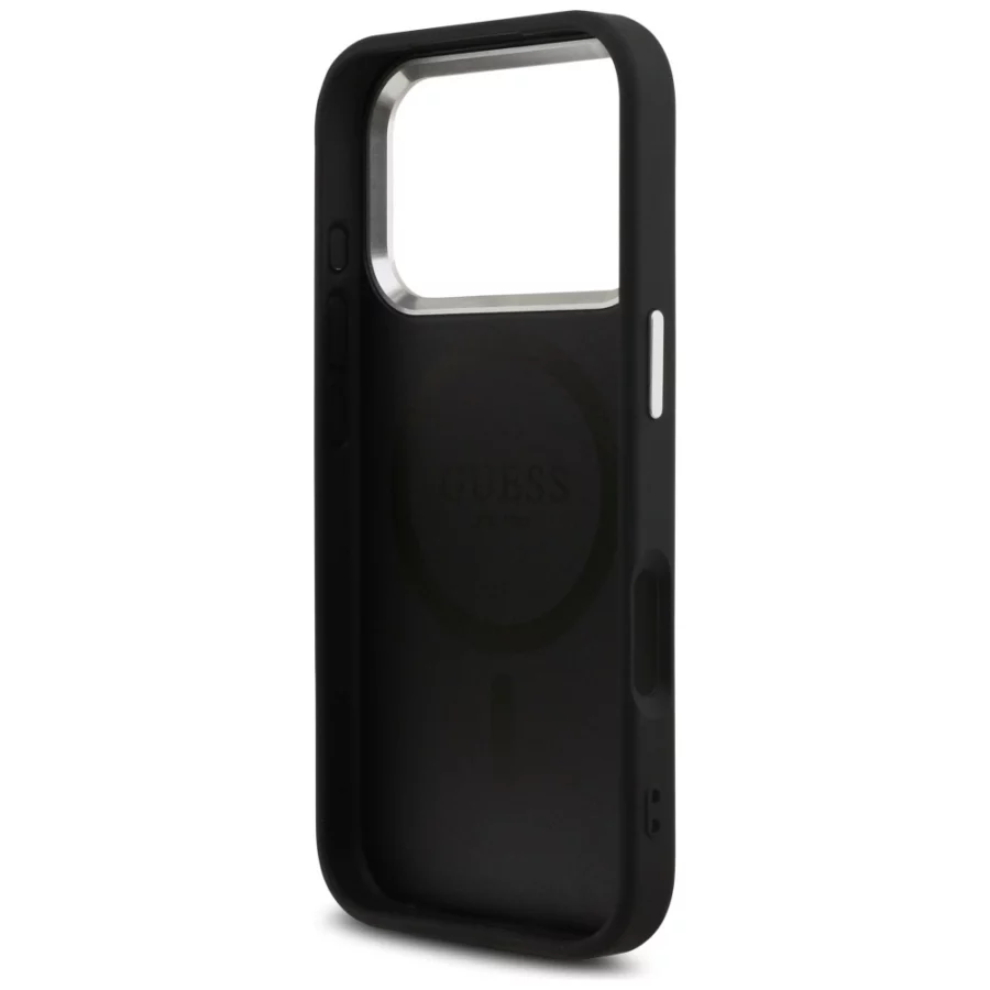 Etui Guess 4G Triangle Logo MagSafe na iPhone 17 Pro - czarne