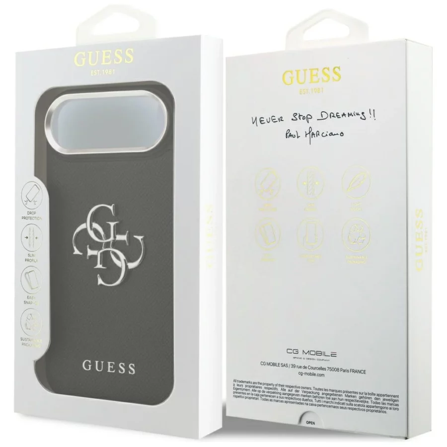 Etui Guess Grained Big 4G Classic Logo na iPhone 17 Air - czarne