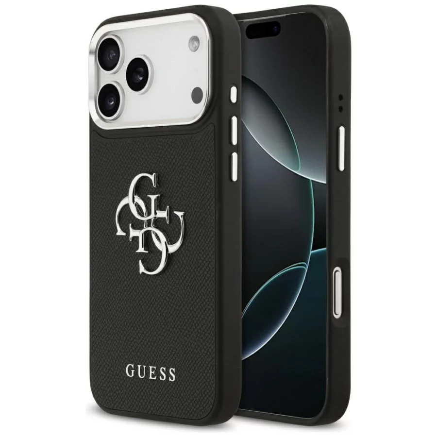 Etui Guess Grained Big 4G Classic Logo na iPhone 17 Pro Max - czarne