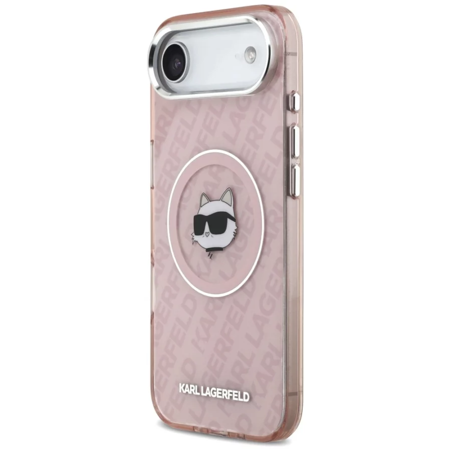 Etui Karl Lagerfeld IML Choupette Head Logo MagSafe na iPhone 17 Air - różowe