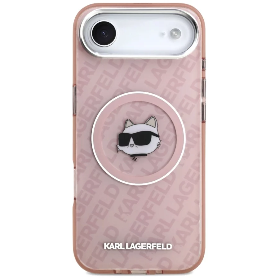 Etui Karl Lagerfeld IML Choupette Head Logo MagSafe na iPhone 17 Air - różowe