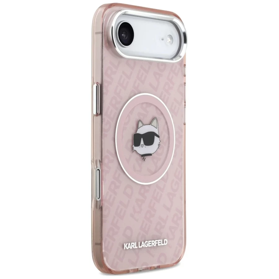 Etui Karl Lagerfeld IML Choupette Head Logo MagSafe na iPhone 17 Air - różowe