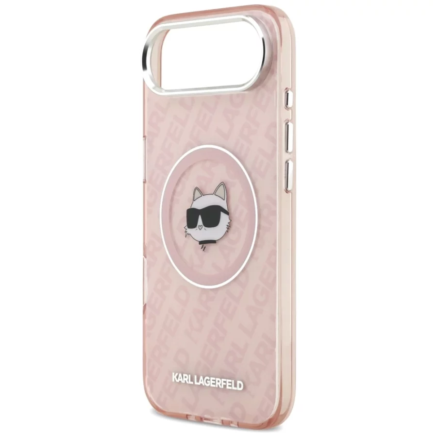 Etui Karl Lagerfeld IML Choupette Head Logo MagSafe na iPhone 17 Air - różowe