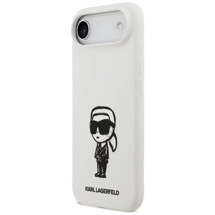 Etui Karl Lagerfeld Silicone Karl Sketch & Logo MagSafe na iPhone 17 Air - białe