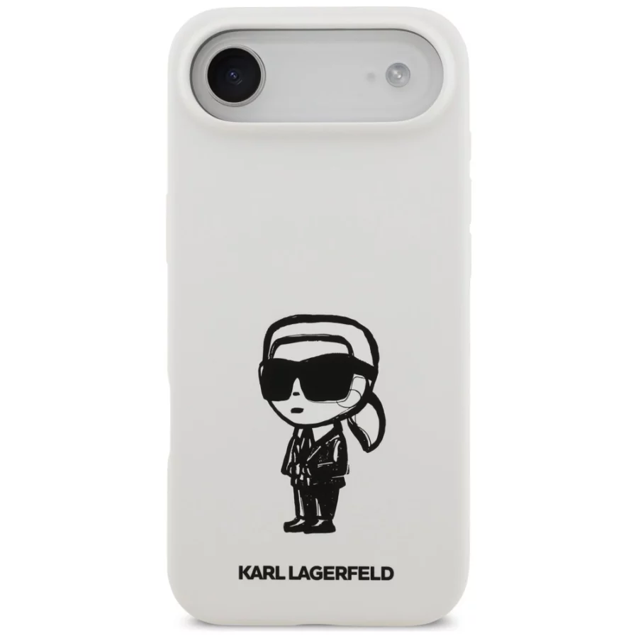 Etui Karl Lagerfeld Silicone Karl Sketch & Logo MagSafe na iPhone 17 Air - białe