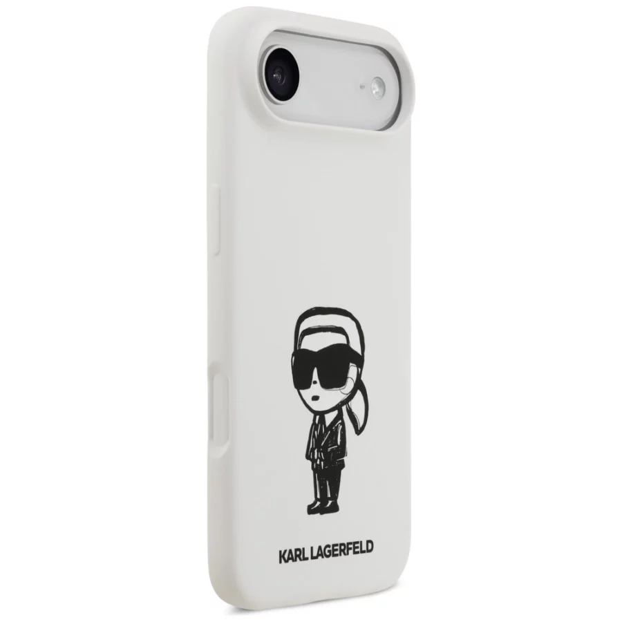 Etui Karl Lagerfeld Silicone Karl Sketch & Logo MagSafe na iPhone 17 Air - białe