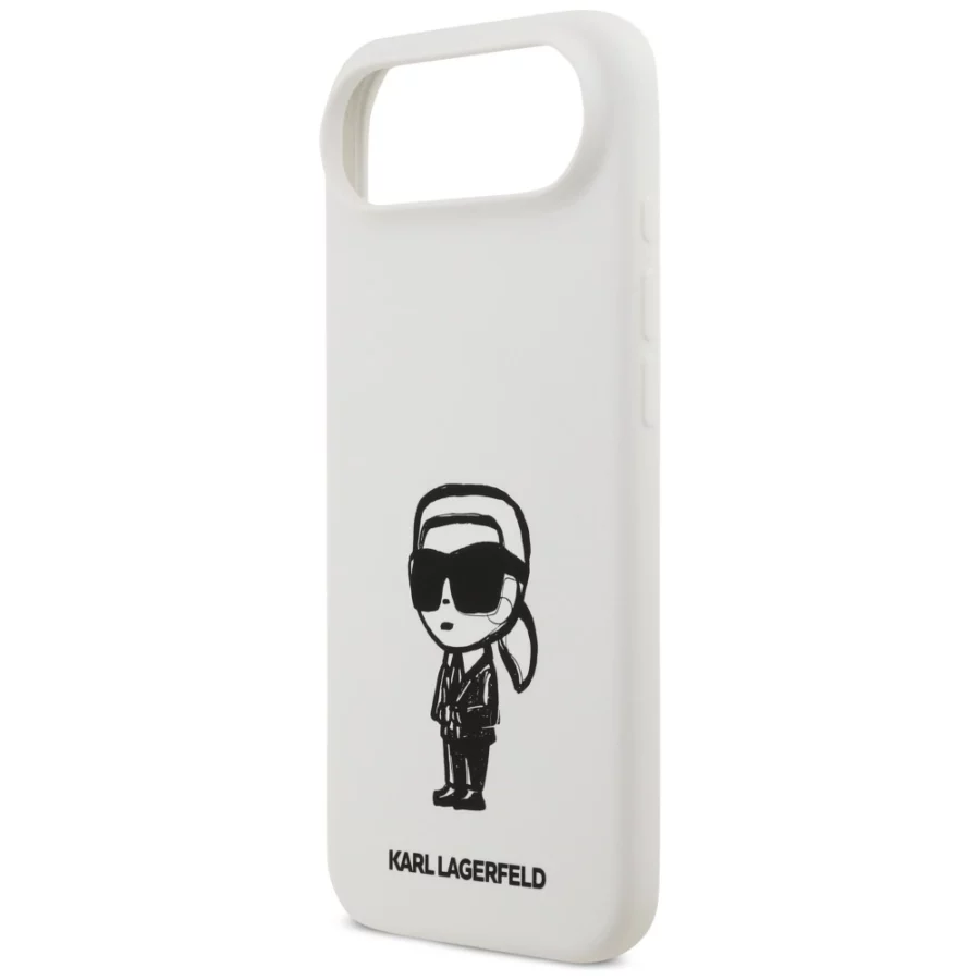 Etui Karl Lagerfeld Silicone Karl Sketch & Logo MagSafe na iPhone 17 Air - białe