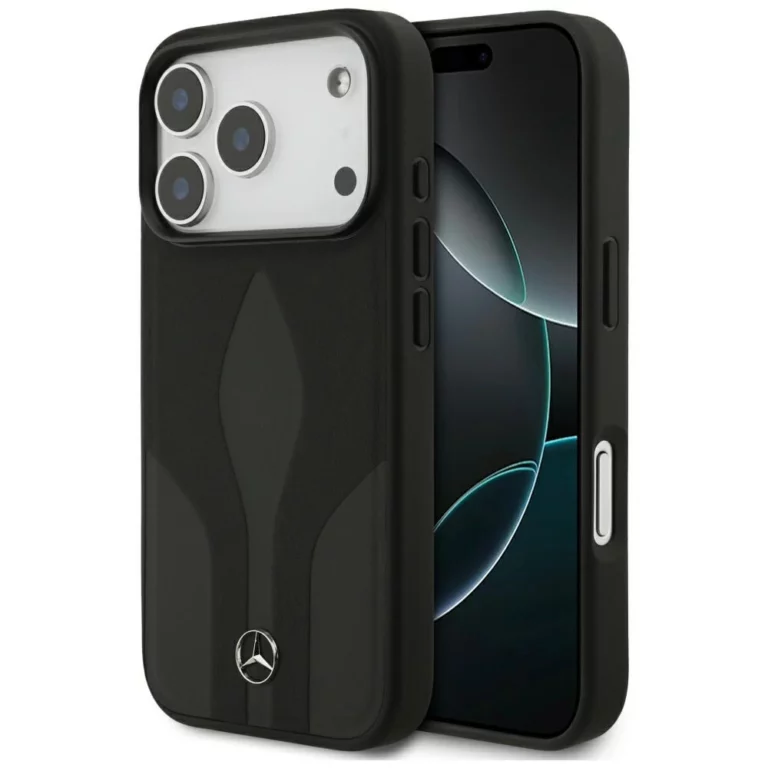 Etui Mercedes Leather The Move MagSafe na iPhone 17 Pro - czarne