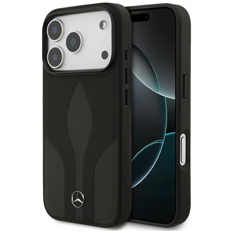 Etui Mercedes Leather The Move MagSafe na iPhone 17 Pro - czarne