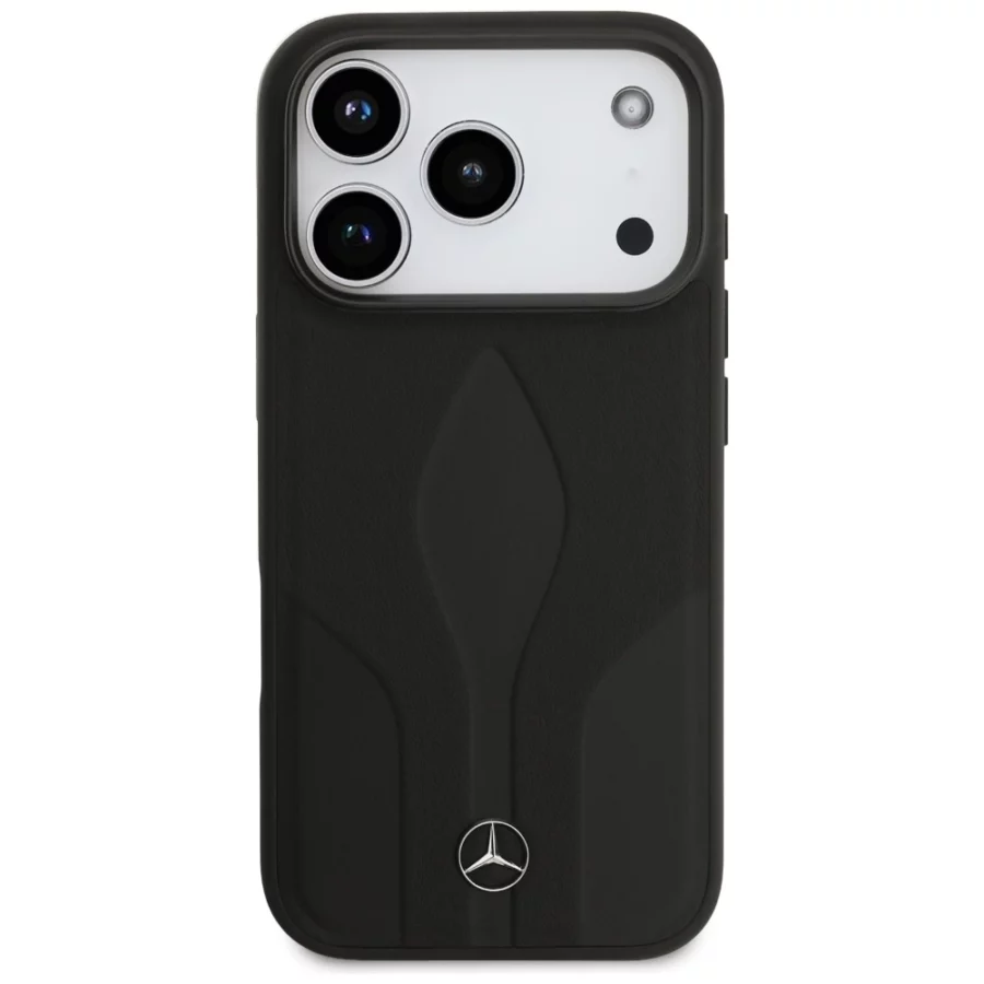 Etui Mercedes Leather The Move MagSafe na iPhone 17 Pro - czarne
