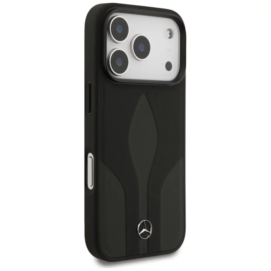 Etui Mercedes Leather The Move MagSafe na iPhone 17 Pro - czarne