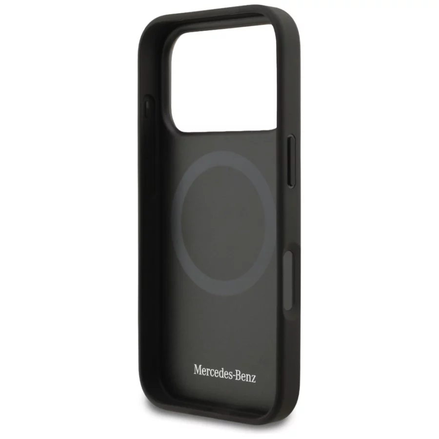 Etui Mercedes Leather The Move MagSafe na iPhone 17 Pro - czarne