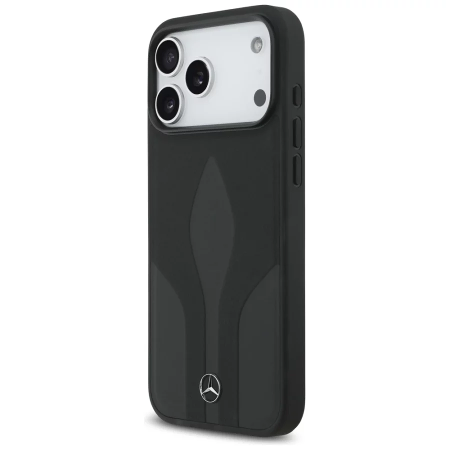 Etui Mercedes Leather The Move MagSafe na iPhone 17 Pro Max - czarne
