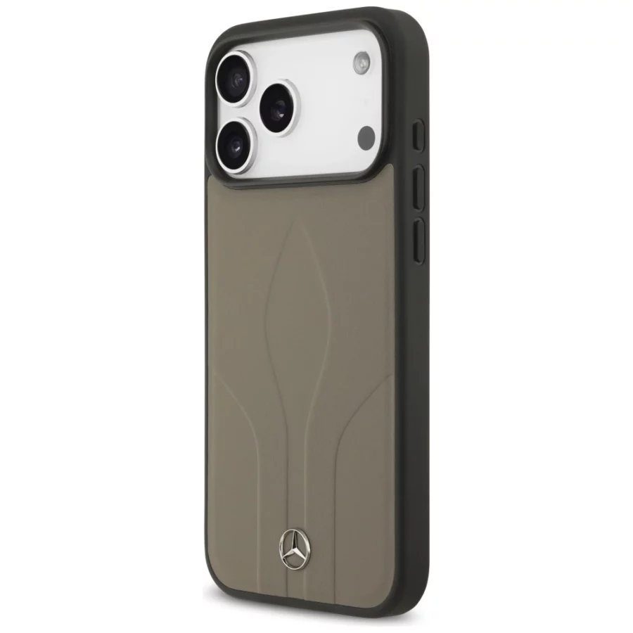 Etui Mercedes Leather The Move MagSafe na iPhone 17 Pro Max - beżowe