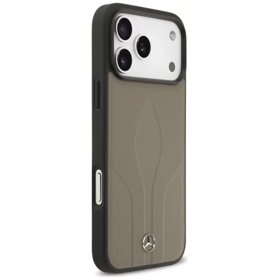 Etui Mercedes Leather The Move MagSafe na iPhone 17 Pro Max - beżowe