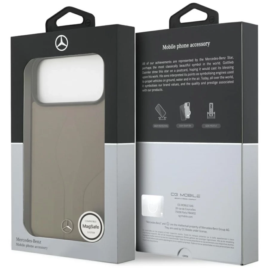 Etui Mercedes Leather The Move MagSafe na iPhone 17 Pro Max - beżowe