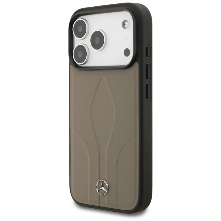 Etui Mercedes Leather The Move MagSafe na iPhone 17 Pro - beżowe