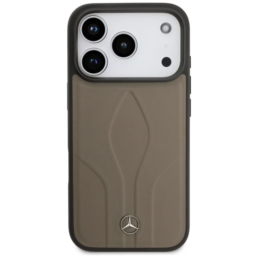 Etui Mercedes Leather The Move MagSafe na iPhone 17 Pro - beżowe