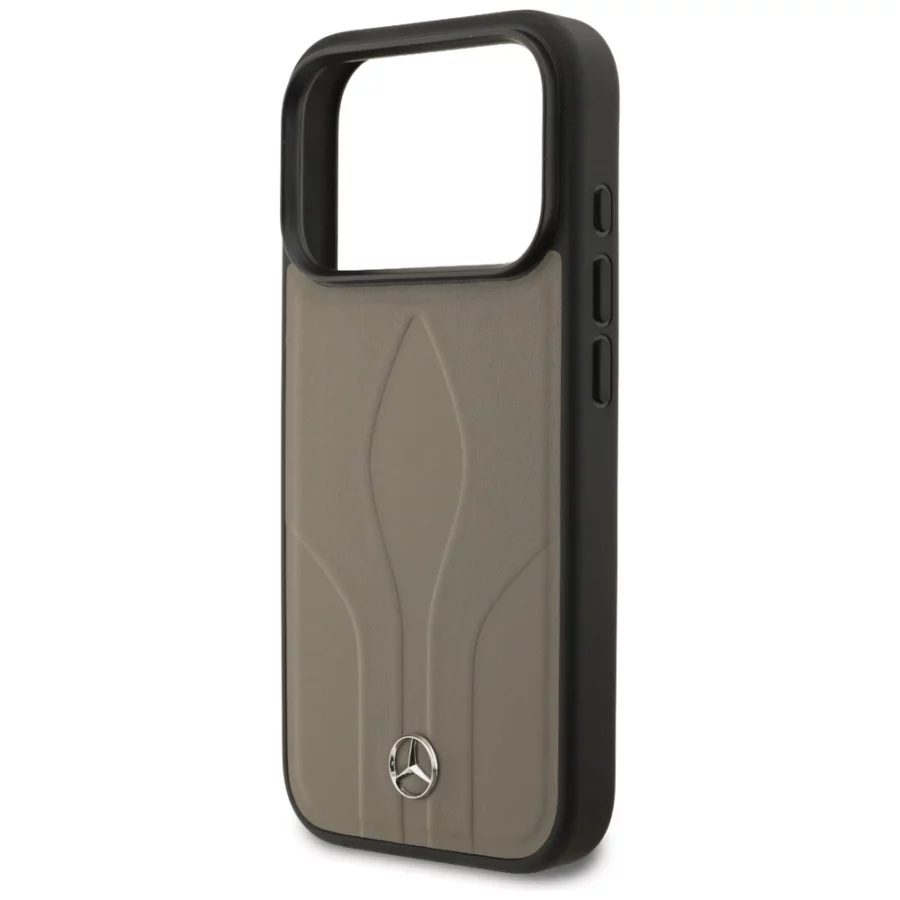 Etui Mercedes Leather The Move MagSafe na iPhone 17 Pro - beżowe
