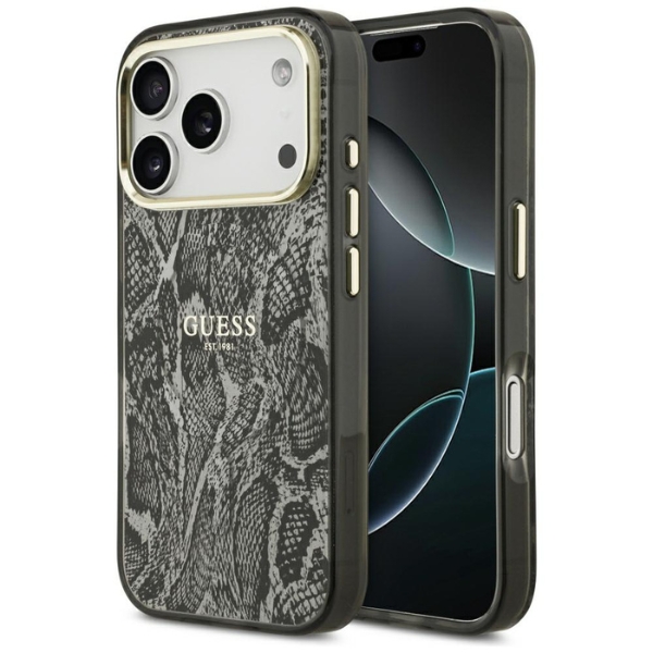 Etui Guess Python Pattern MagSafe do iPhone 18 Pro Max / 17 Pro Max czarny