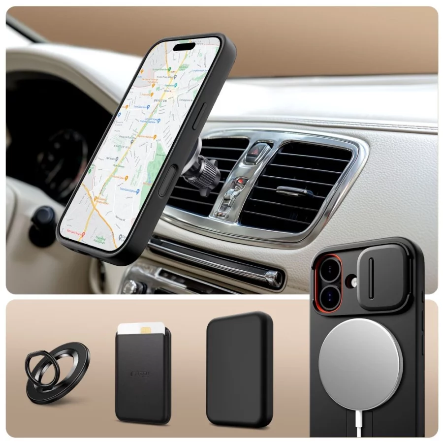 Etui Tech-Protect Kevlar Aura MagSafe na iPhone 17 - czarne