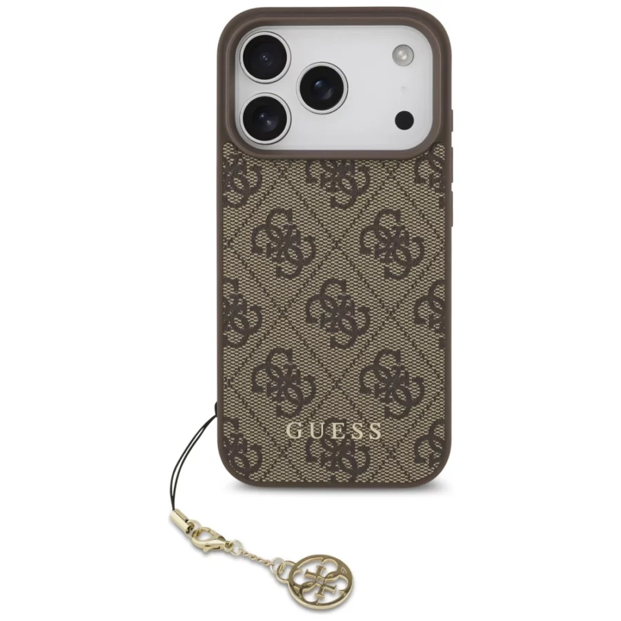 Etui Guess 4G Charms Collection MagSafe na iPhone 17 Pro - brązowe