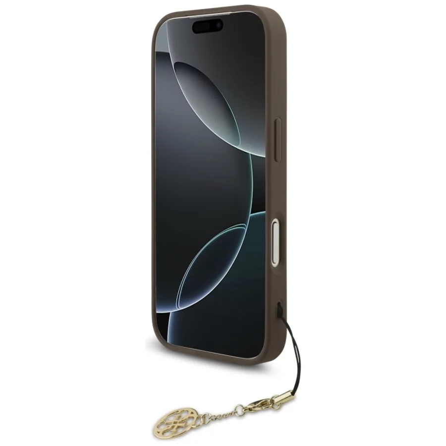 Etui Guess 4G Charms Collection MagSafe na iPhone 17 Pro - brązowe