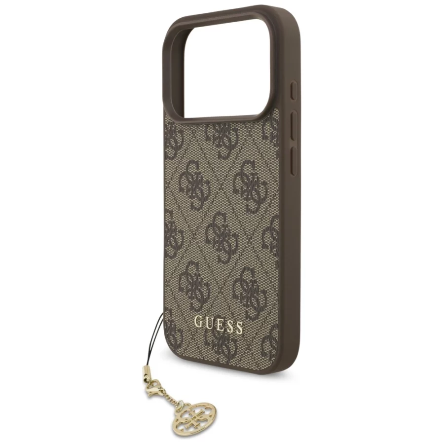 Etui Guess 4G Charms Collection MagSafe na iPhone 17 Pro - brązowe