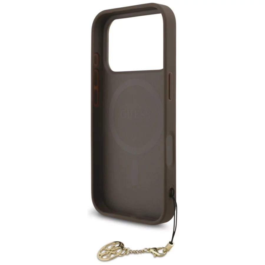 Etui Guess 4G Charms Collection MagSafe na iPhone 17 Pro - brązowe
