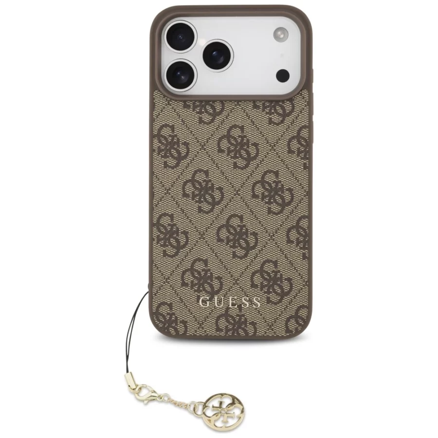Etui Guess 4G Charms Collection MagSafe na iPhone 17 Pro Max - brązowe