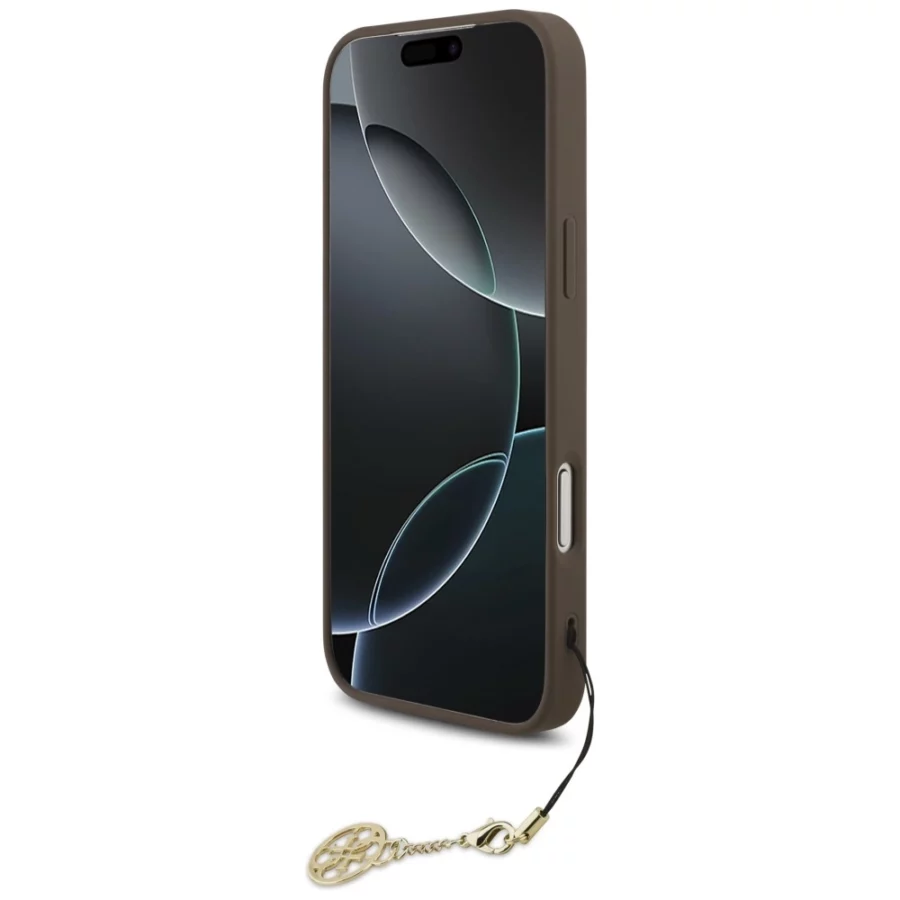 Etui Guess 4G Charms Collection MagSafe na iPhone 17 Pro Max - brązowe