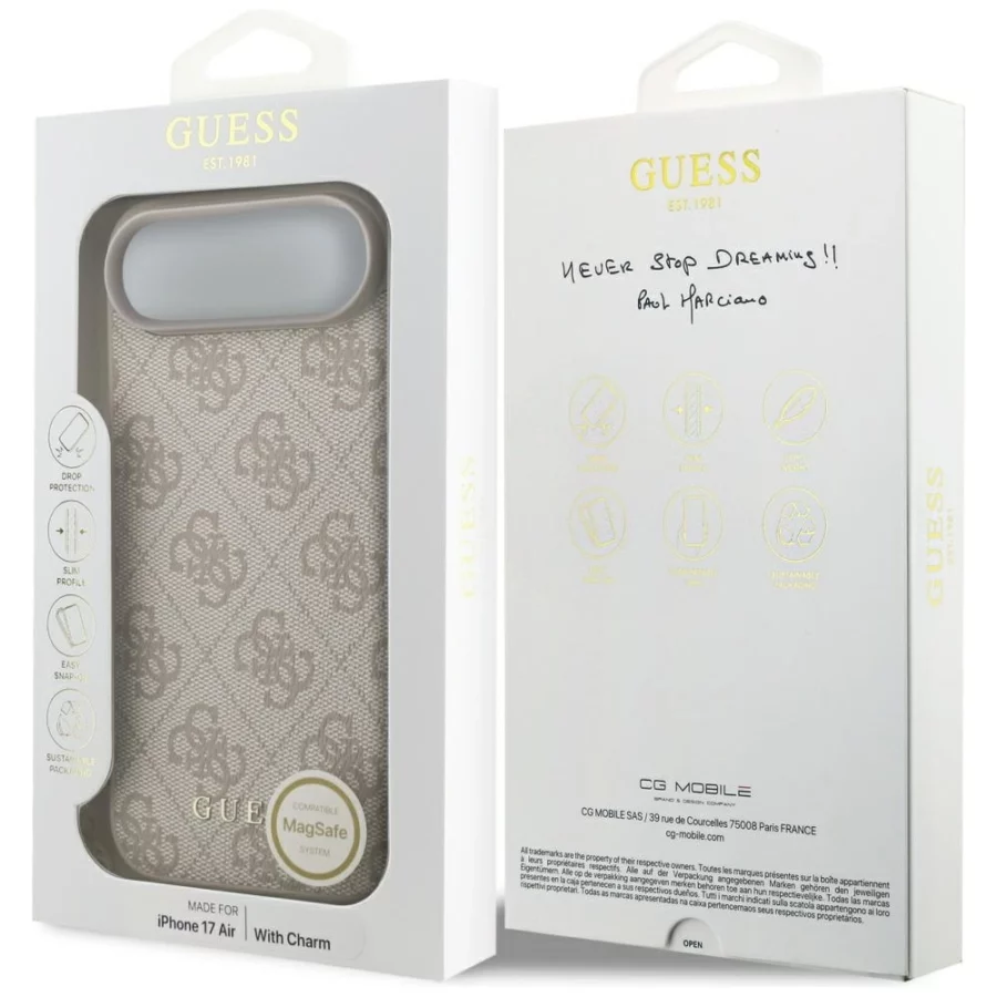 Etui Guess 4G Charms Collection MagSafe na iPhone Air - różowe