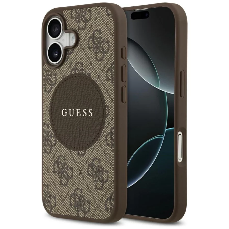 Etui Guess 4G Circle Classic Logo MagSafe na iPhone 17 - brązowe