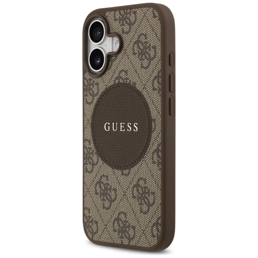Etui Guess 4G Circle Classic Logo MagSafe na iPhone 17 - brązowe