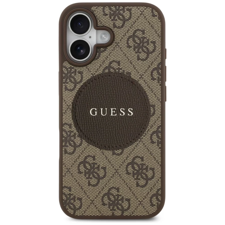 Etui Guess 4G Circle Classic Logo MagSafe na iPhone 17 - brązowe