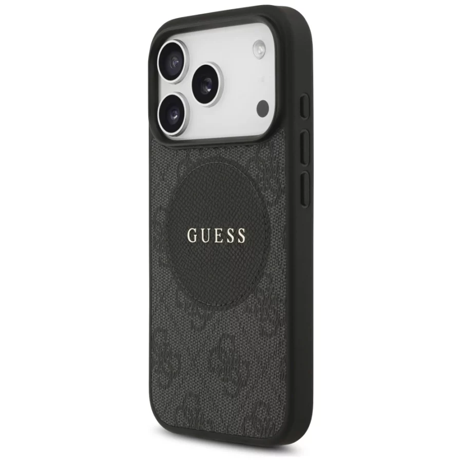 Etui Guess 4G Circle Classic Logo MagSafe na iPhone 17 Pro - czarne