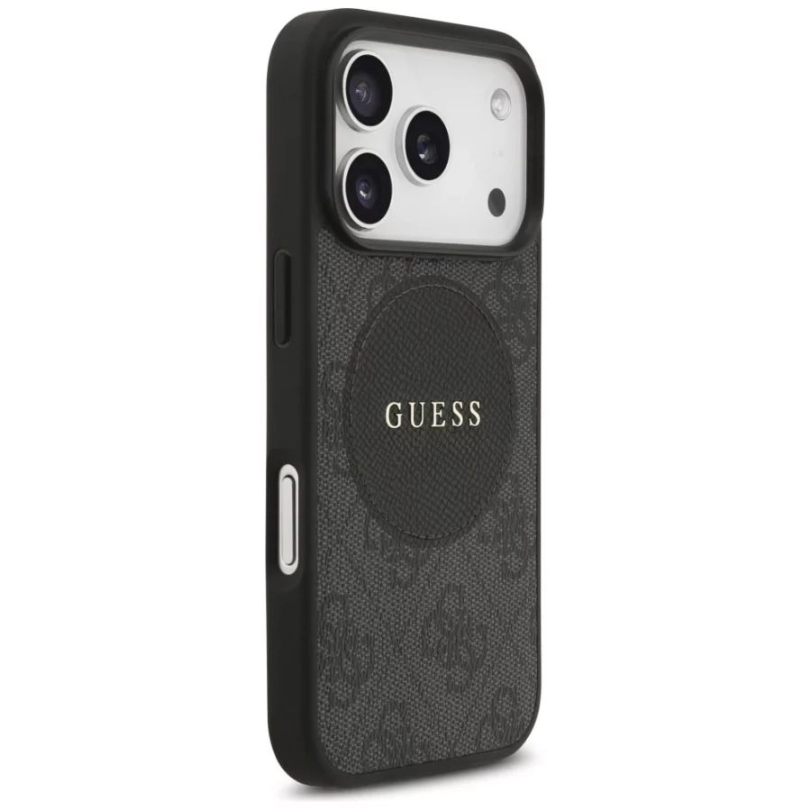 Etui Guess 4G Circle Classic Logo MagSafe na iPhone 17 Pro - czarne