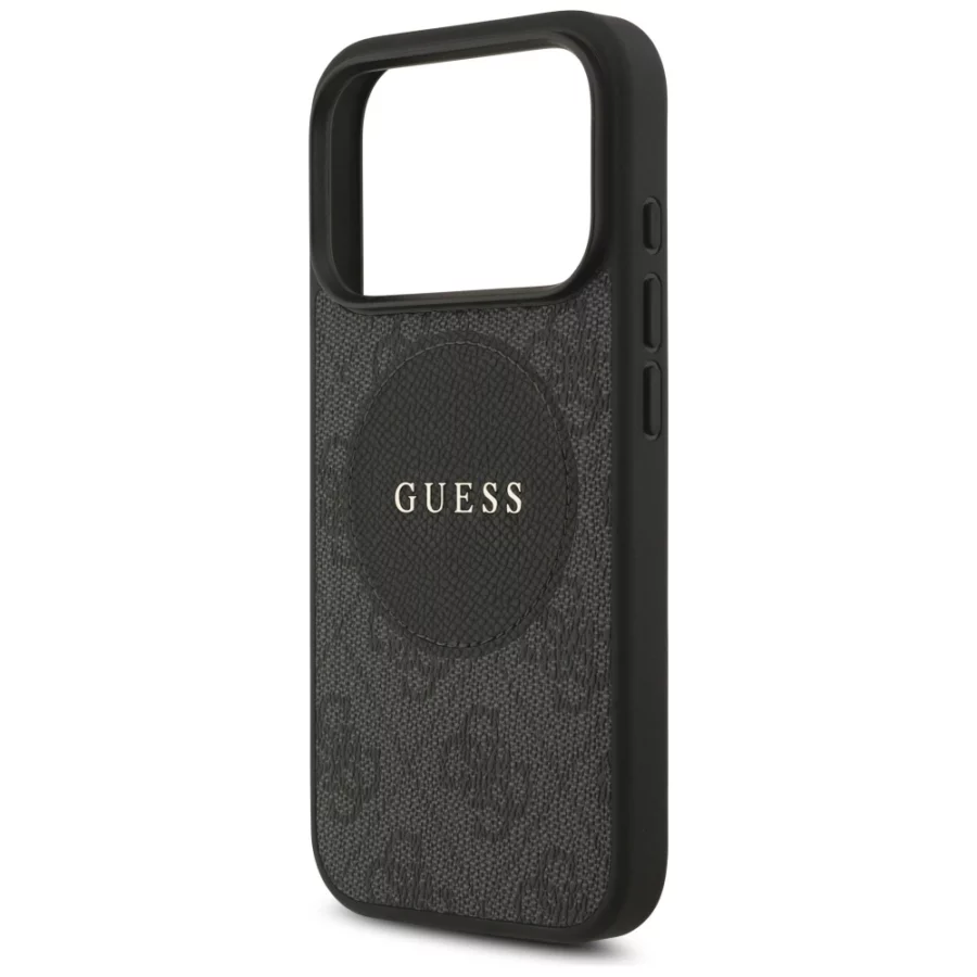 Etui Guess 4G Circle Classic Logo MagSafe na iPhone 17 Pro - czarne