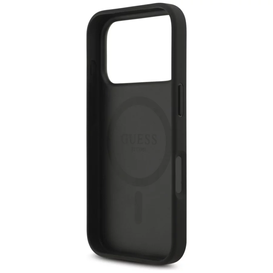 Etui Guess 4G Circle Classic Logo MagSafe na iPhone 17 Pro - czarne