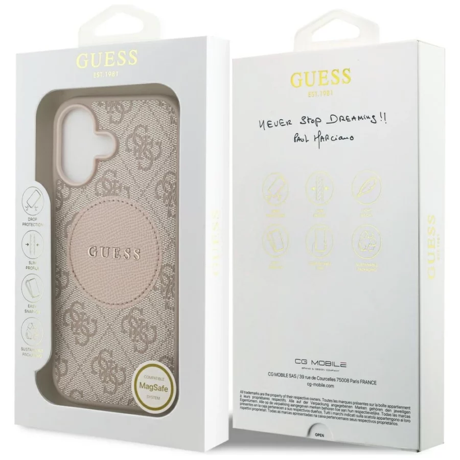 Etui Guess 4G Circle Classic Logo MagSafe na iPhone 17 - różowe