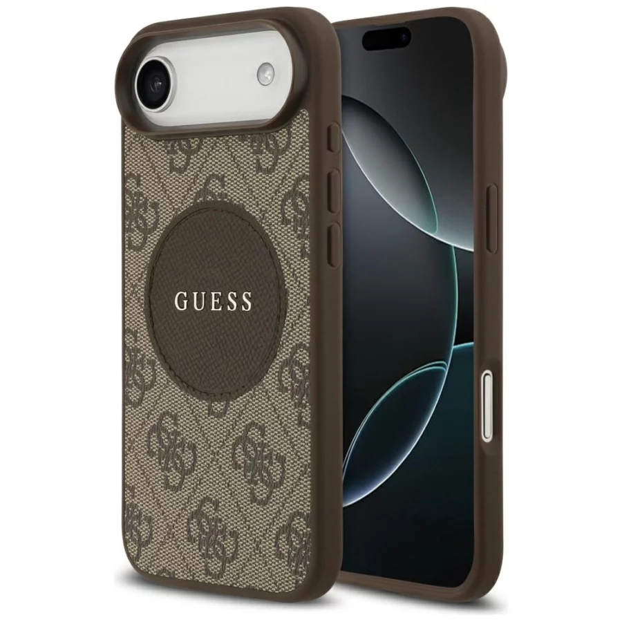 Etui Guess 4G Circle Classic Logo MagSafe na iPhone Air - brązowe