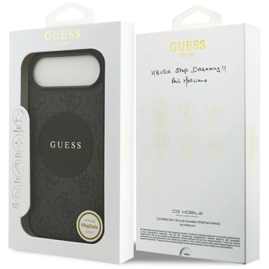 Etui Guess 4G Circle Classic Logo MagSafe na iPhone Air - czarne