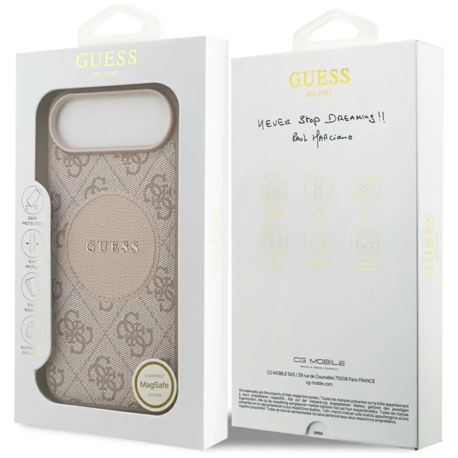 Etui Guess 4G Circle Classic Logo MagSafe na iPhone Air - różowe