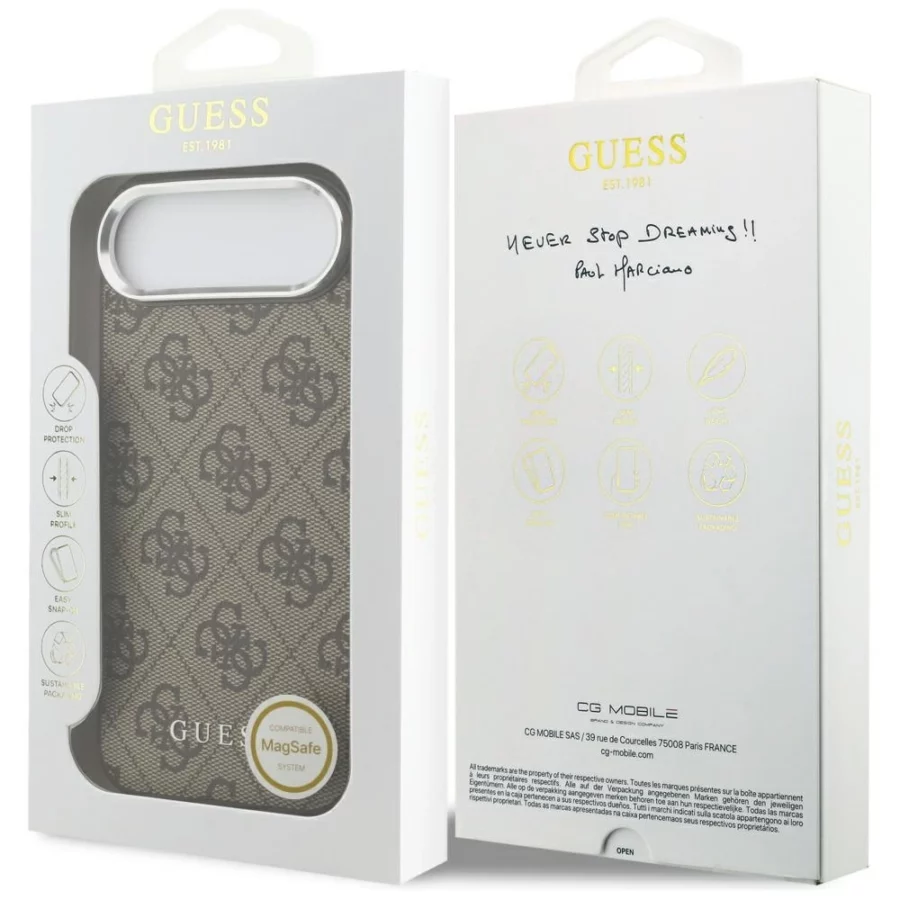 Etui Guess 4G Classic Logo MagSafe na iPhone Air - brązowe