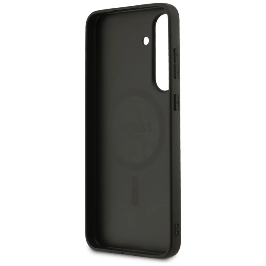 Etui Guess 4G Ring Classic Logo MagSafe na Samsung Galaxy S25 FE - brązowe