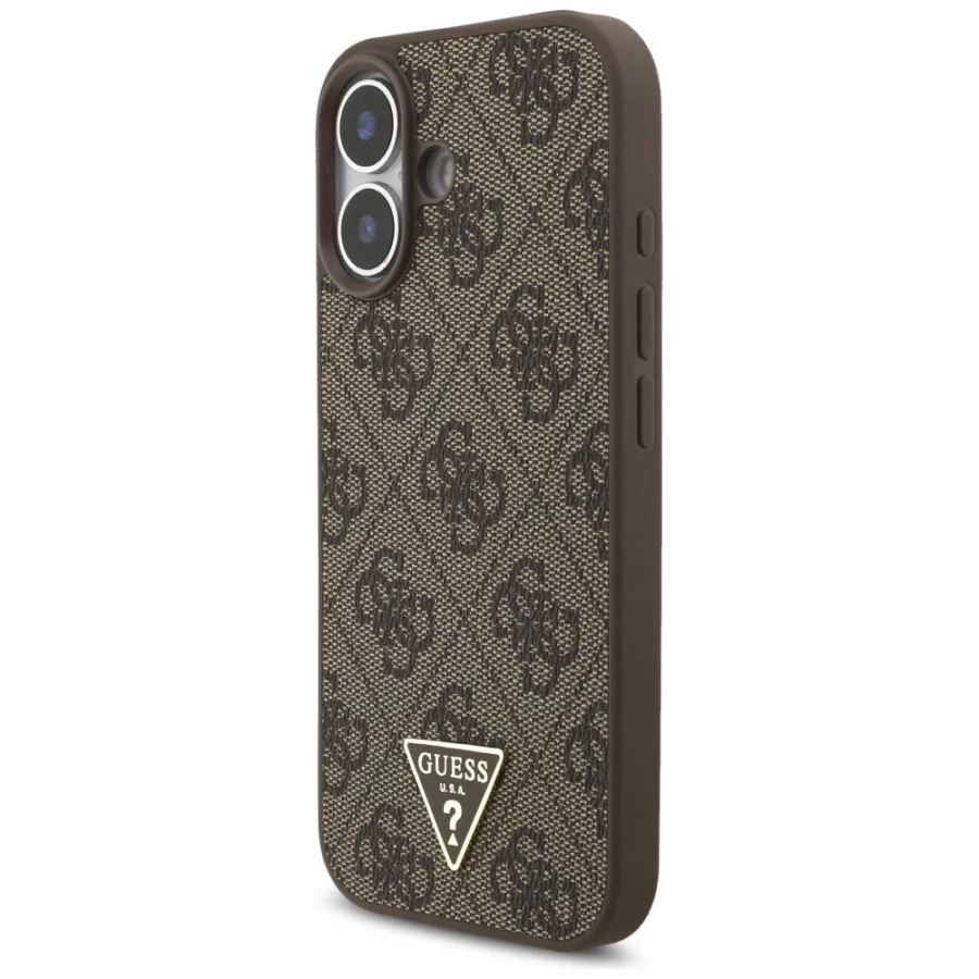 Etui Guess 4G Strap Triangle Logo MagSafe na iPhone 17 - brązowe